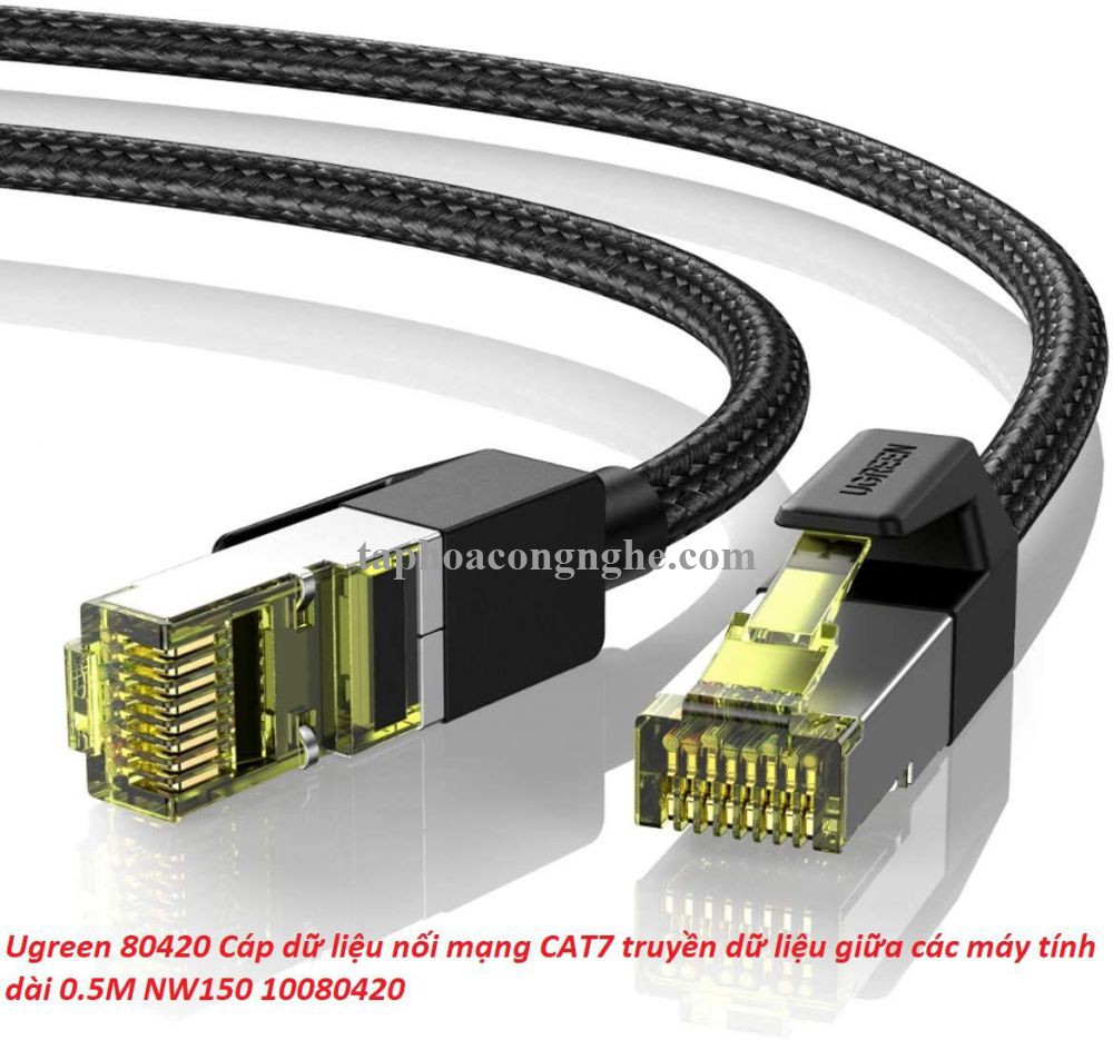Ugreen 80420 0.5M CAT7 OD5.5mm cáp mạng truyền dữ liệu giữa các máy tính NW150 30080420